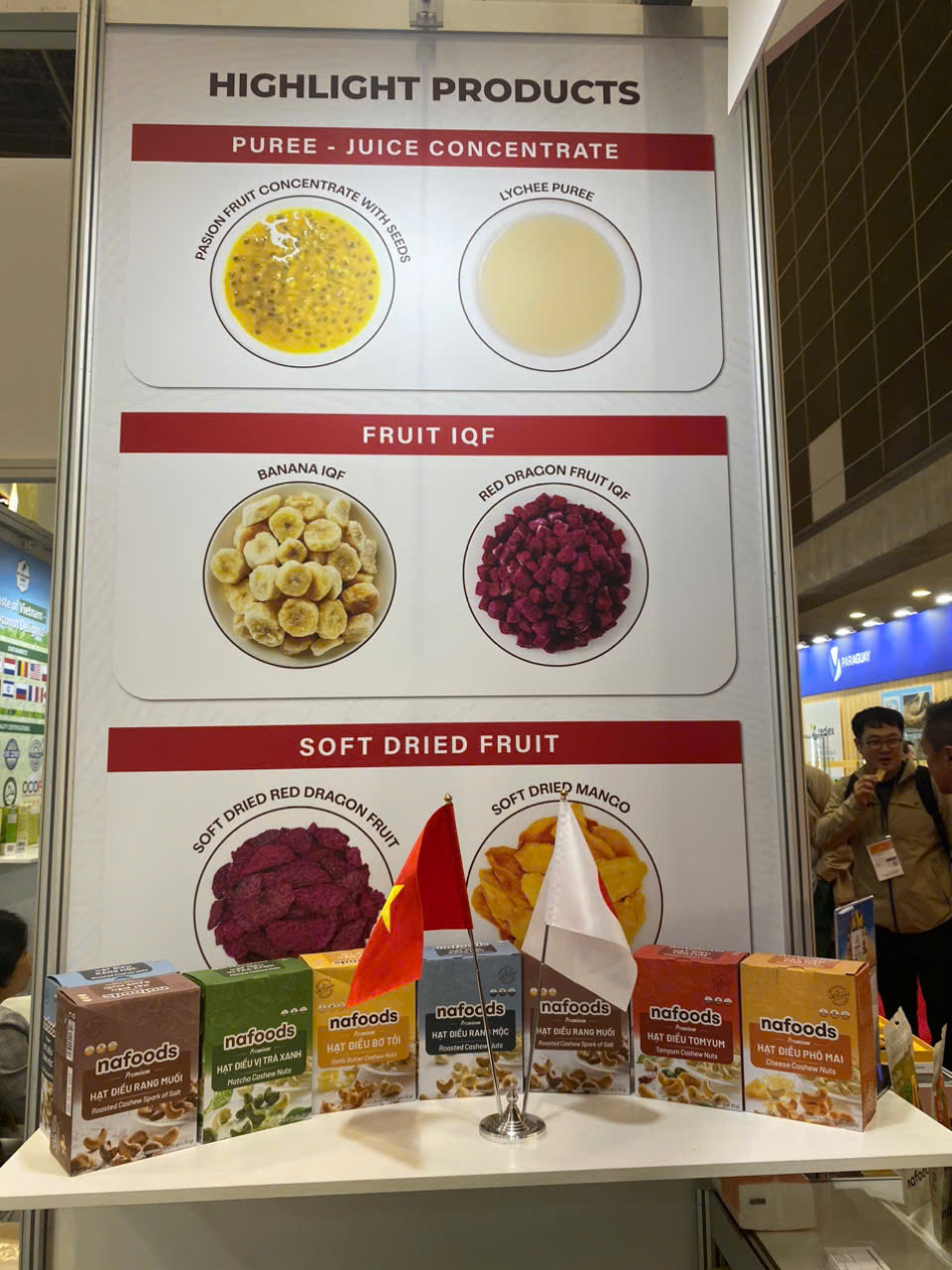 Sản phẩm nafoods trưng bày tại foodex japan 2025